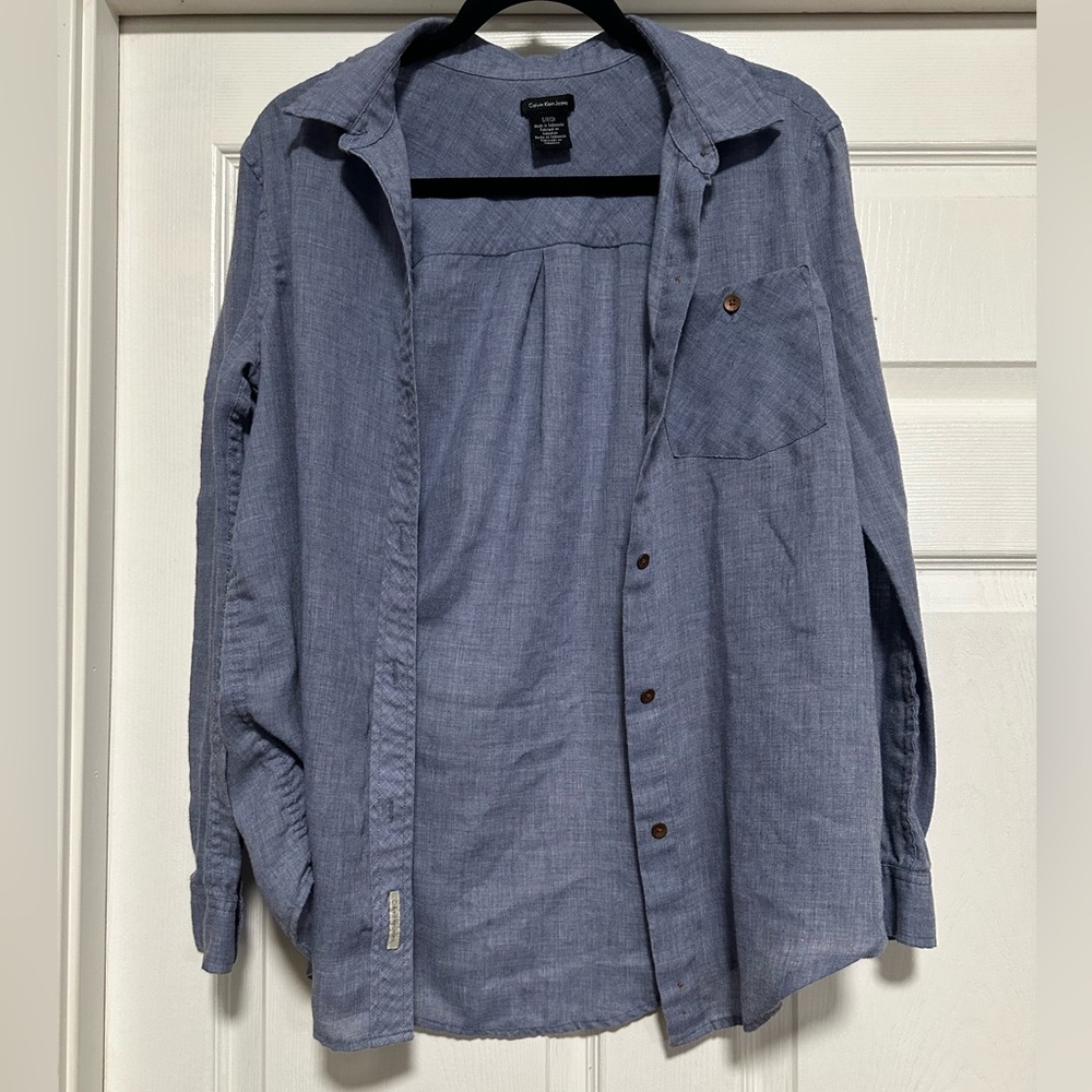 Calvin Klein Jeans Button Down Casual Dress Shirt Mens Size S